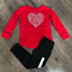 Snowflake heart Sweatshirt and jegging.